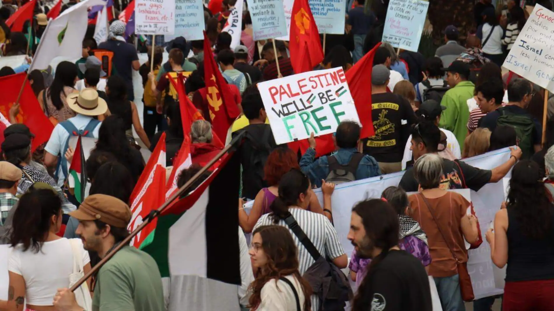 Marchan palestinos y simpatizantes en la CDMX, por el cese al fuego en la Franja de Gaza-INT2