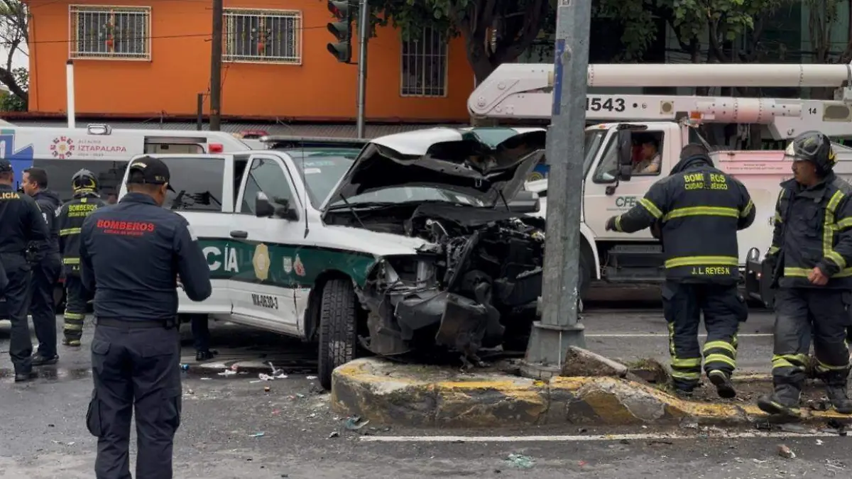 Choque de patrulla en Iztapalapa  (1)
