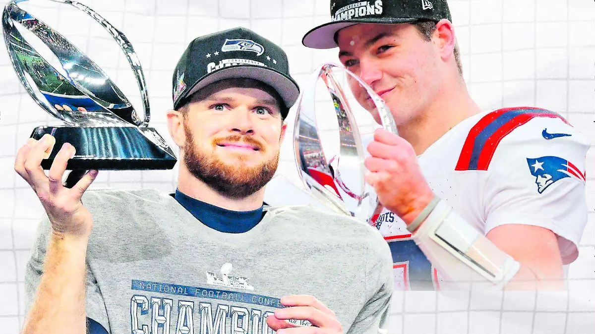 Sam Darnold y Drake Maye AFP