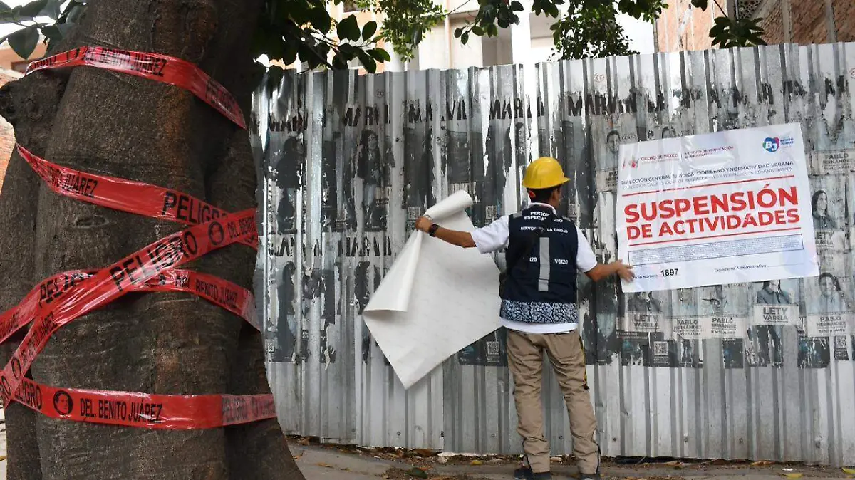 obra suspendida cortesía alcaldía Benito Juárez
