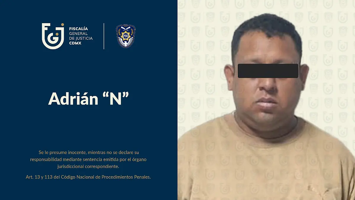 Adrián N detenido homicidio azcapotzalco FISCALIA CDMX