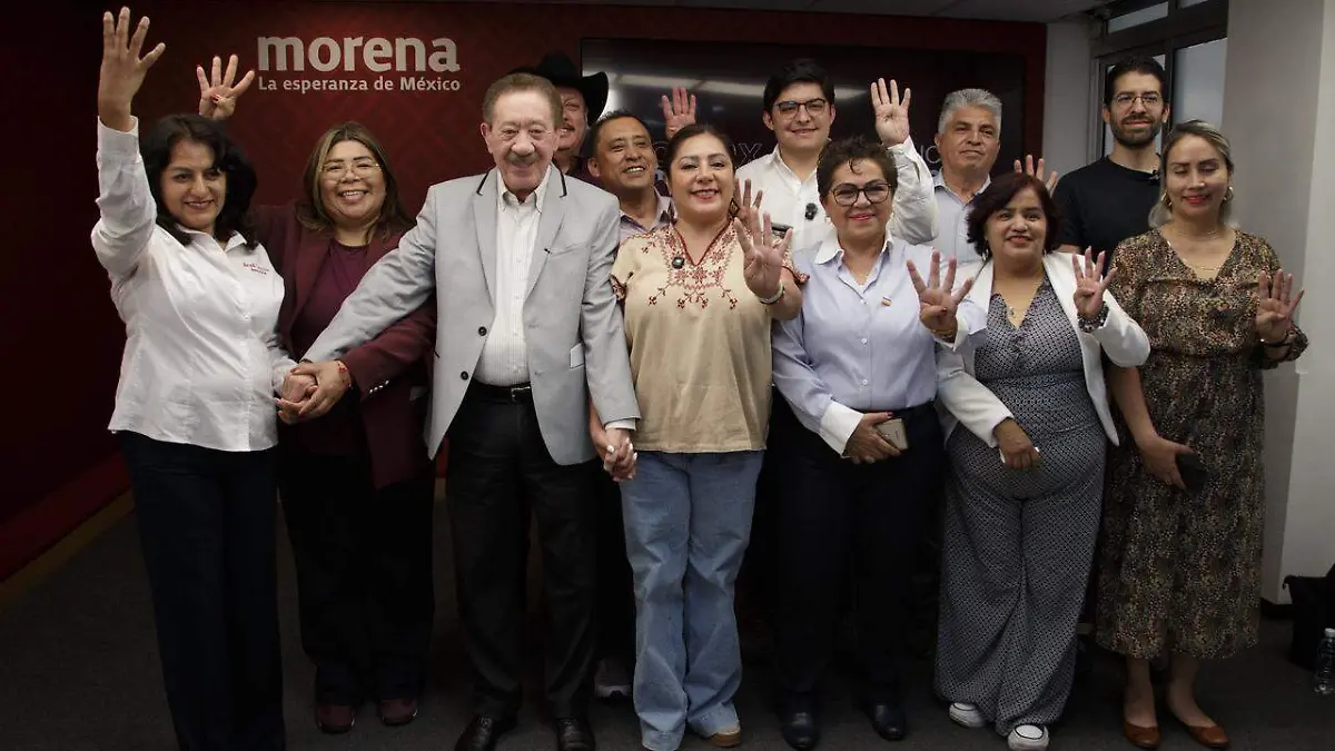Conferencia de prensa encabezada por Héctor Díaz-Polanco, presidente de MORENA CDMX1