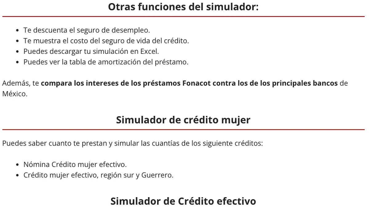 Simulador de fonacot