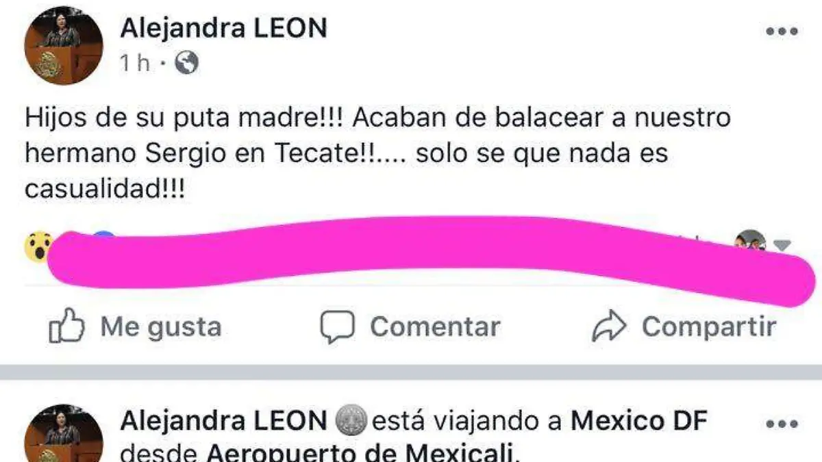 Balean a hermano de la Senadora León