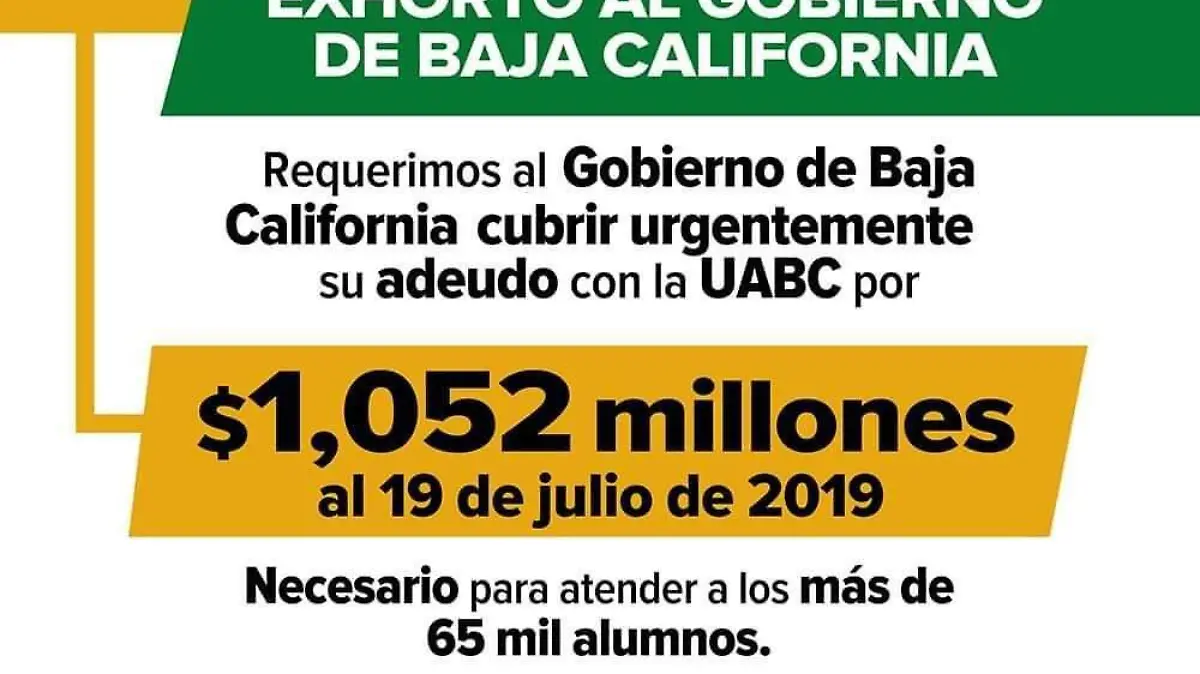 Deuda a UABC asciende de los mil millones de pesos