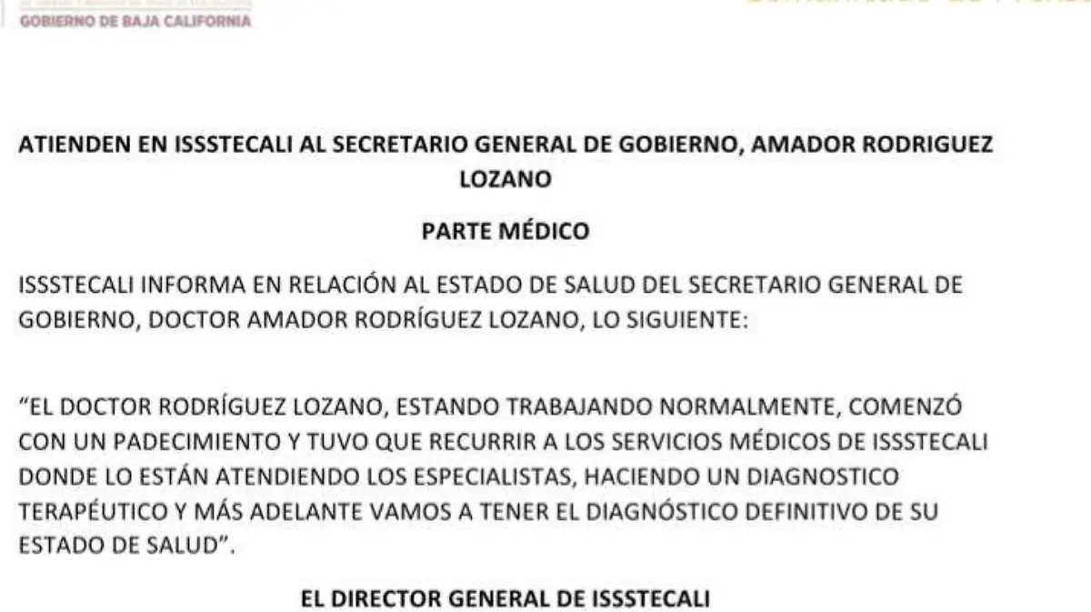 Sufre infarto Secretario General de Gobierno