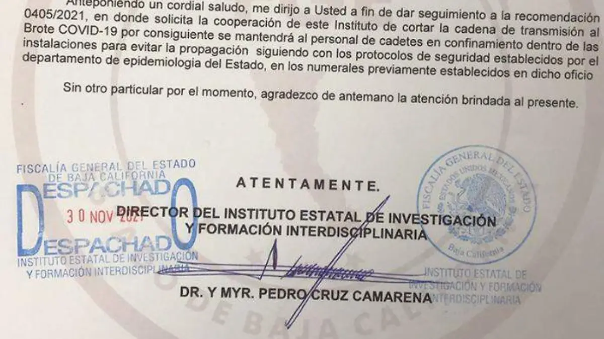 brote de Covid en la academia