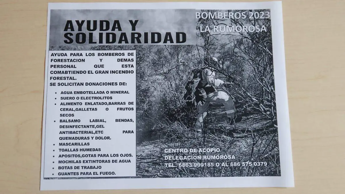 Información para ayudar a brigadistas de Tecate