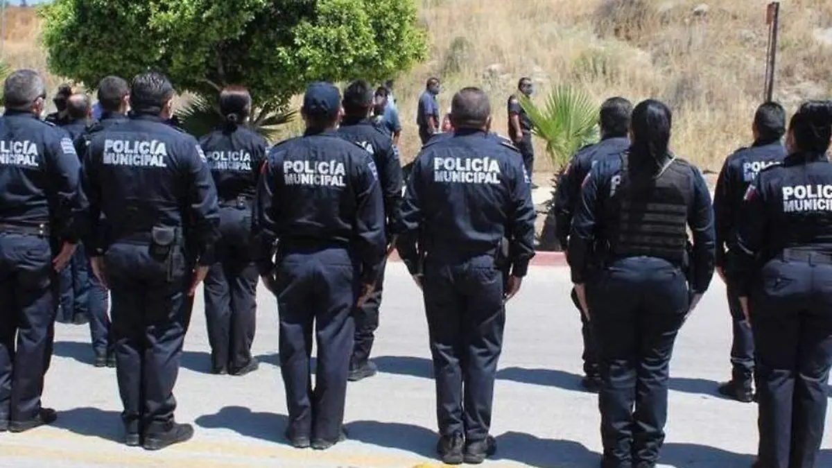 Protesta Policías de Tecate