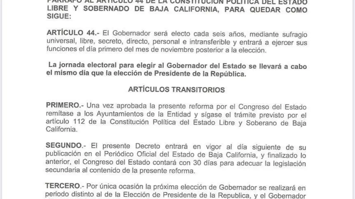 Presentan iniciativa para recortar próxima gubernatura a 3 años