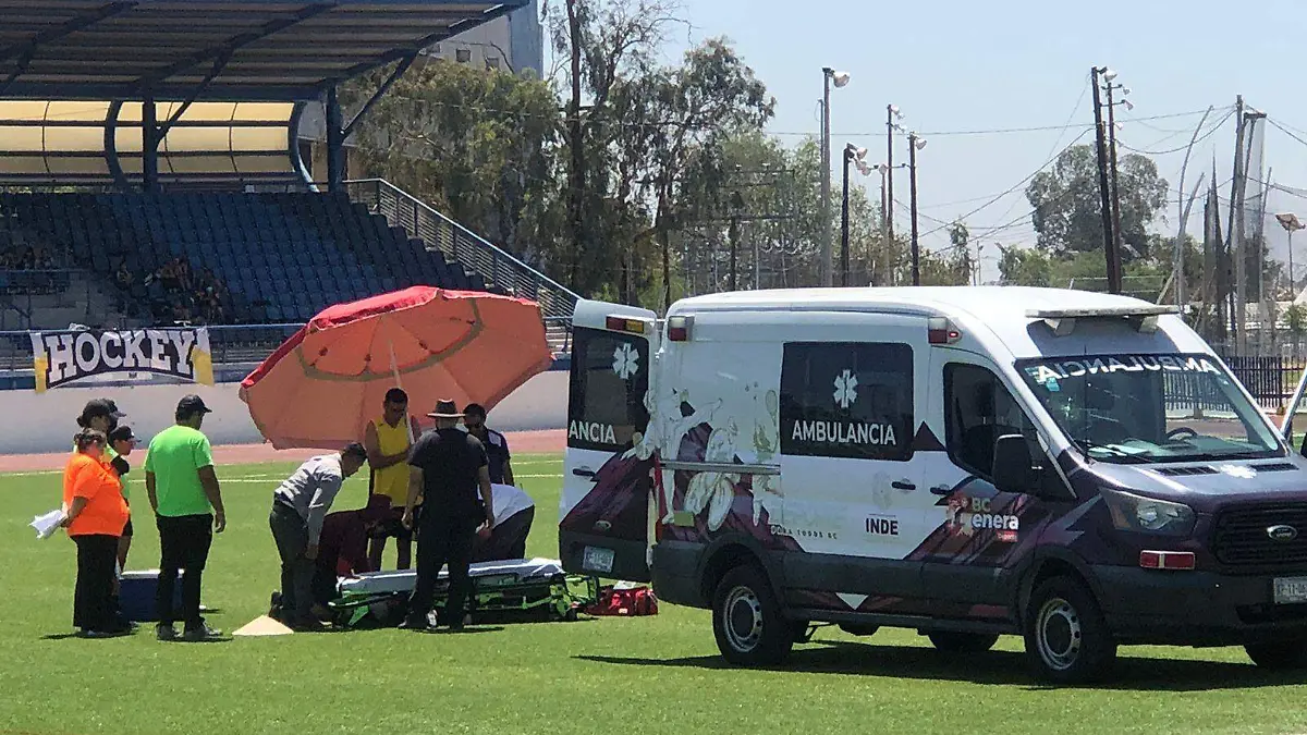 Accidente en hockey sobre pasto