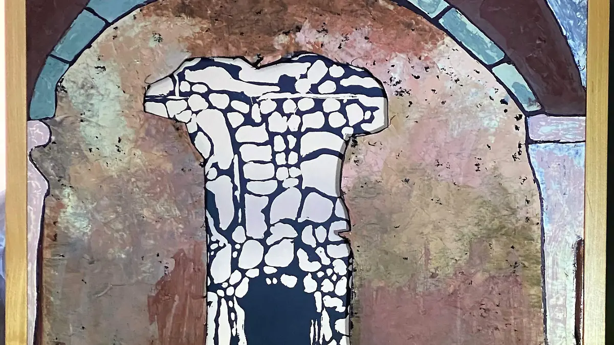 De la serie Puerta obstinada. Bloqueo 22. 2022. Collage de pintura acrìlica sobre mazonite, y serigrafia sobre papel sobre foamboard. 64-5 x 64-5 cm. (2)