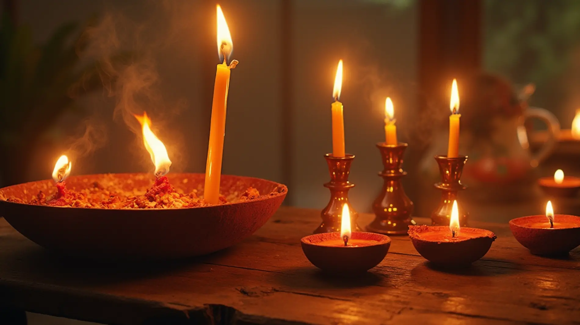 En Kwanzaa  se encienden velas en un candelabro llamado Kinara