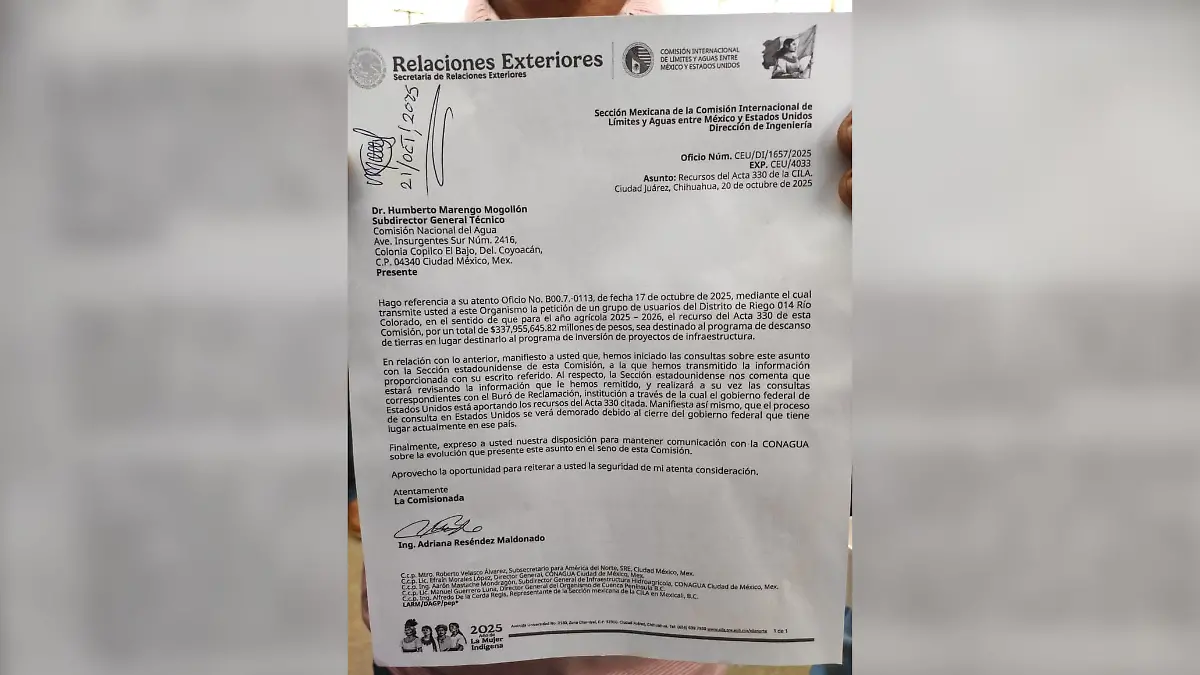 Solicitan a EUA 337 mdp para el pago del descanso de tierras de 2024 y 2026