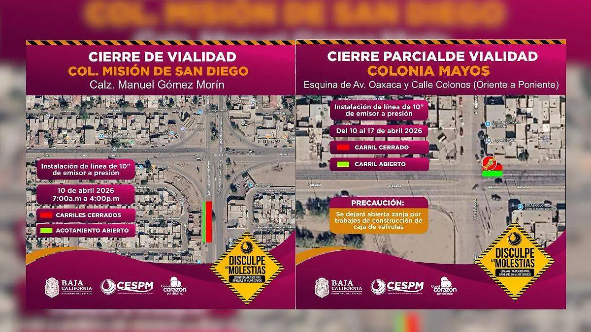 fotos ceps cierre de vialidades