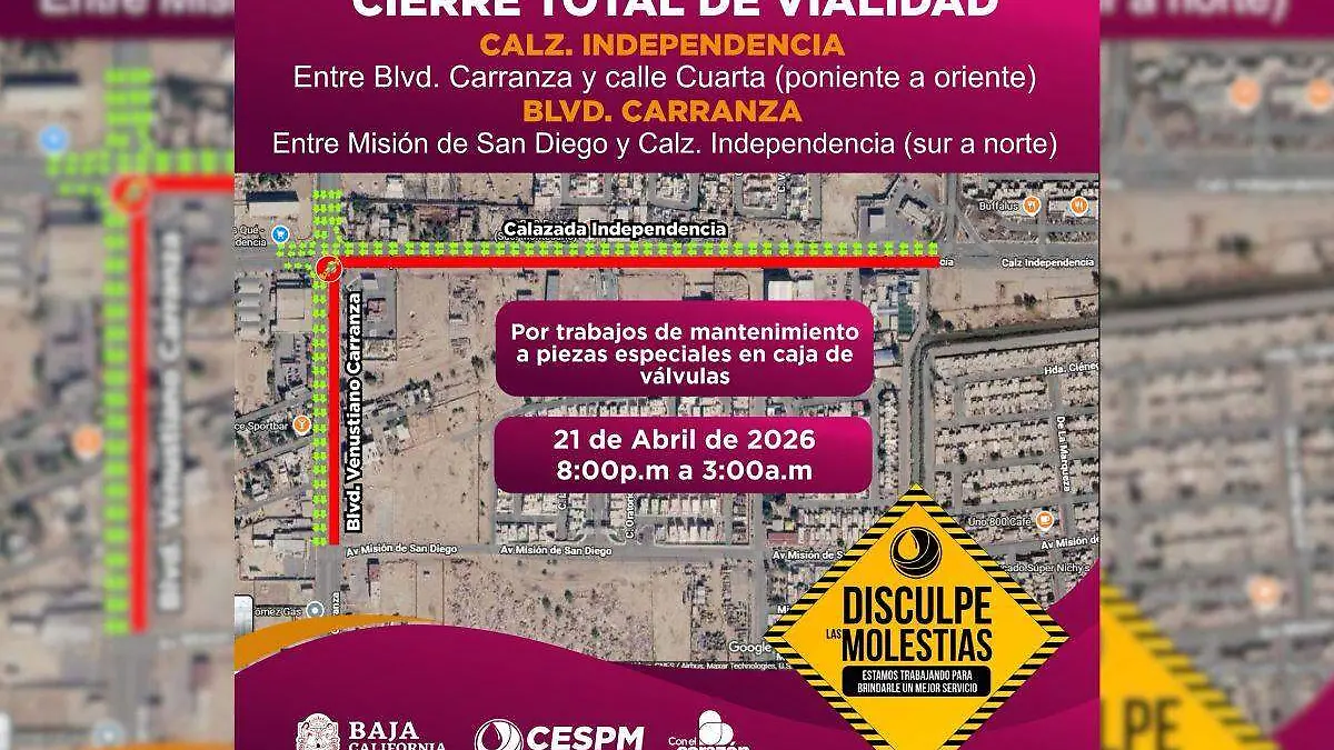 cierre vial independencia