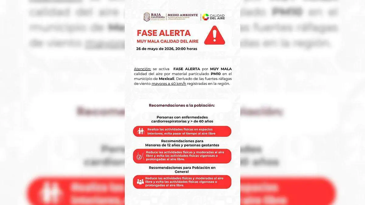 FASE ALERTA MALA CALIDAD DEL AIRE