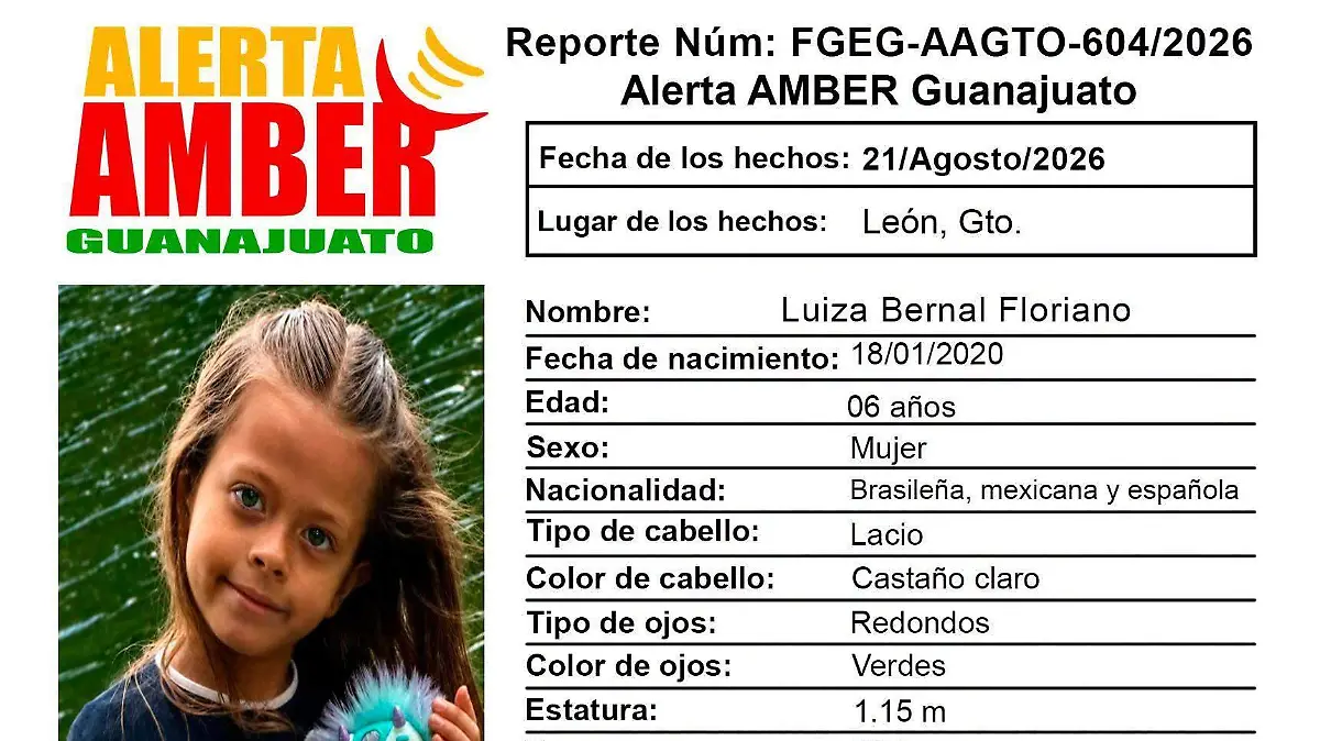 ALERTA AMBER - LUIZA BERNAL FLORIANO