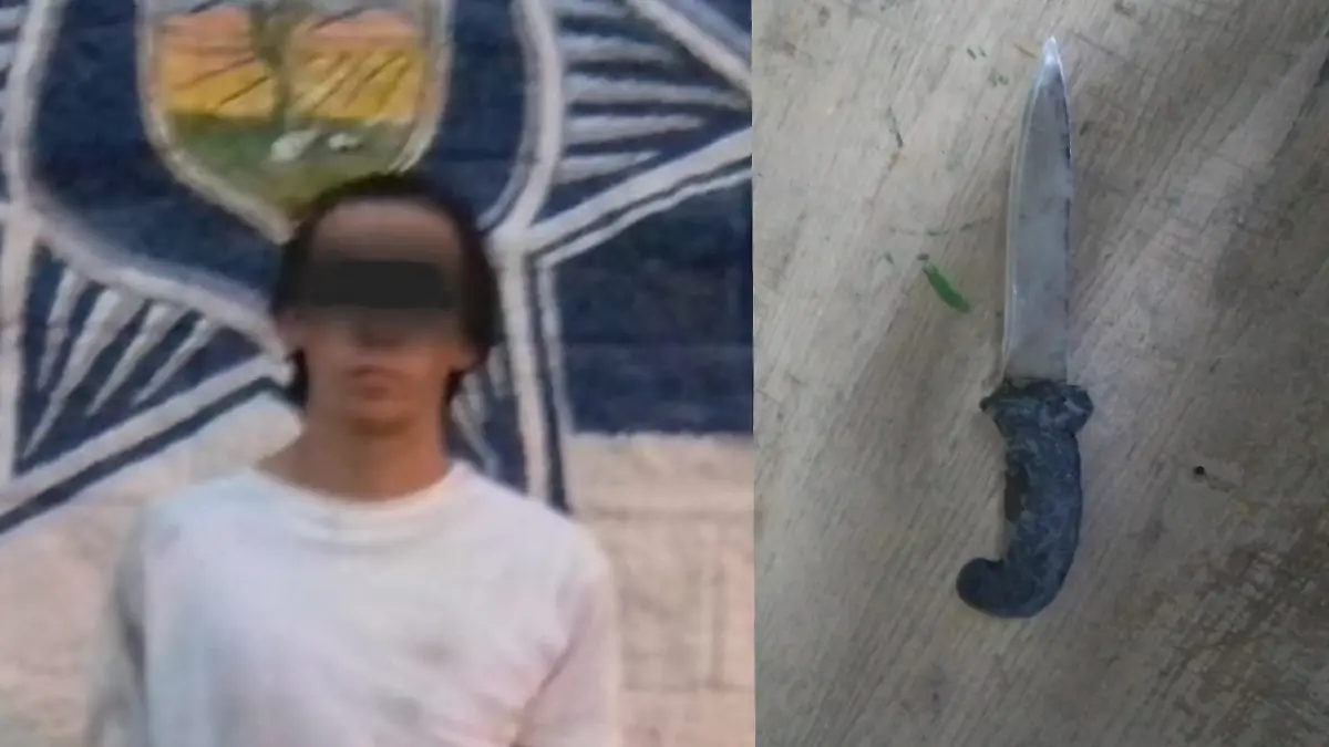 detenido con cuchillo