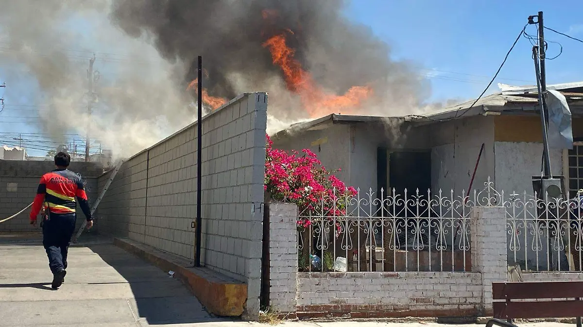 Incendio casa abandonada bomberos