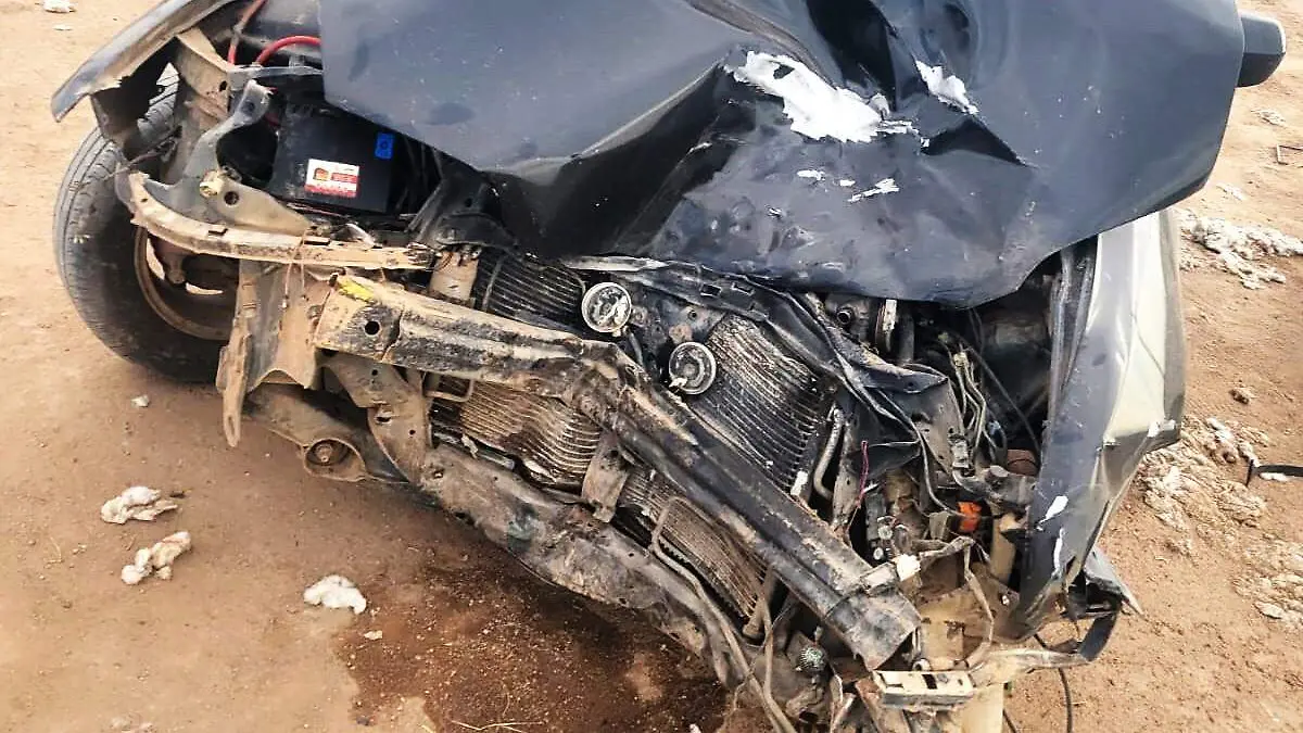 Choca contra camión ganadero